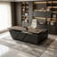 Bureau de direction réglable - Bureau de luxe en forme de L avec tiroirs, grande table avec classeurs, bureaux de direction avec bande lumineuse à DEL pour les professionnels-540202362-540097999