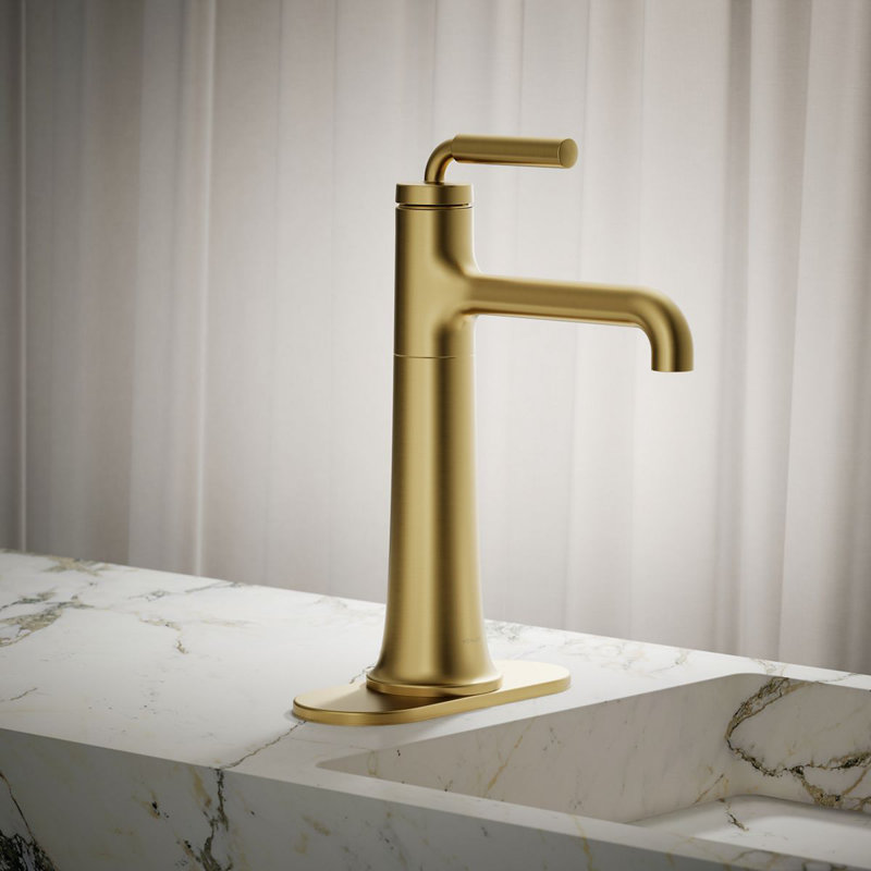 Robinet de lavabo de salle de bain monocommande Tone, Laiton brossé