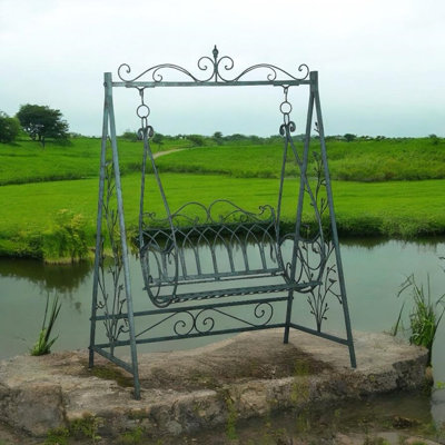 Durable Metal Garden Swing Bench – Sturdy and Comfortable Swing Chair for Backyard, Patio, or Outdoor Leisure