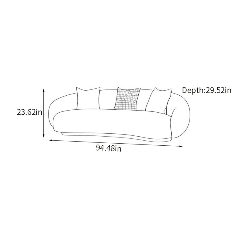 Barratt, Black/White, 23.62" H x 94.48" W x 29.52" D