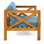 Fauteuil club d'extérieur en bois d'acacia avec coussins (ensemble de 4), ensemble de conversation, convient aux rassemblements extérieurs, finition teck, coussin-1063533713-1063533716