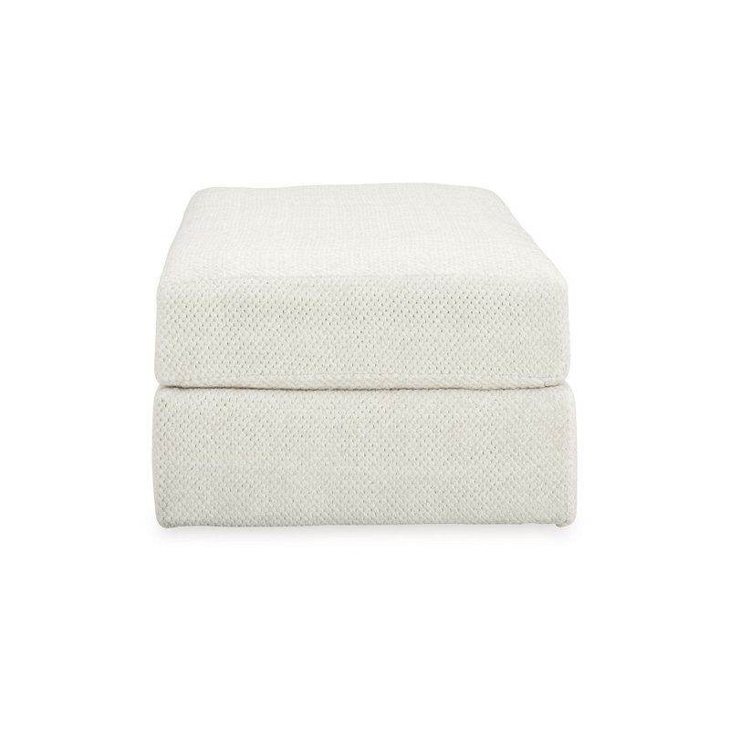 Oversized White Upholstered Contemporary Ottoman