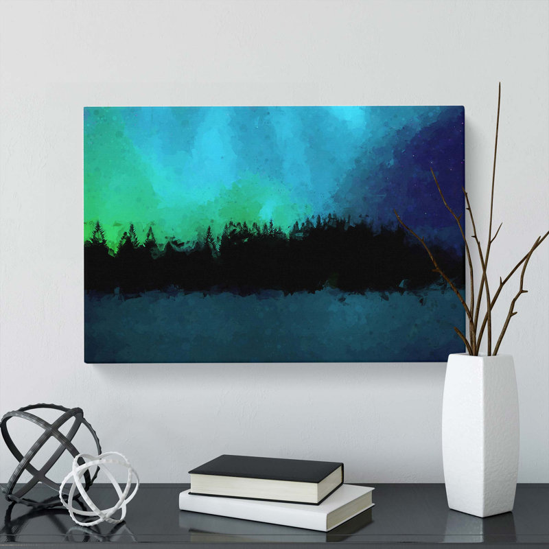The Northern Lights In Iceland In Abstract - Wrapped Canvas Print, 40cm H x 60cm W x 3cm D