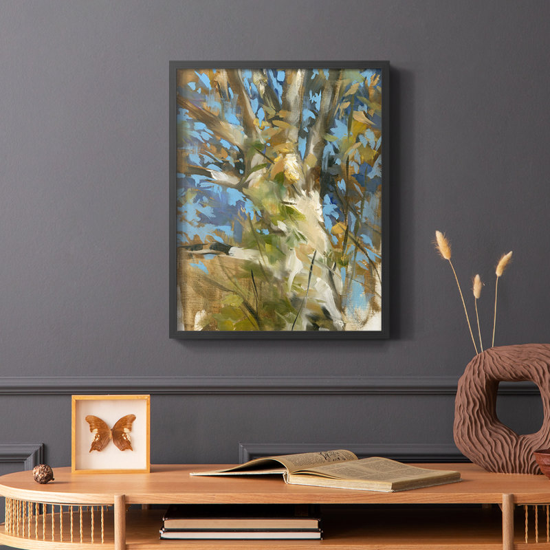 Chêne, reproduction encadrée - bois massif, Cadre simple noir, H 28 po x l 22 po