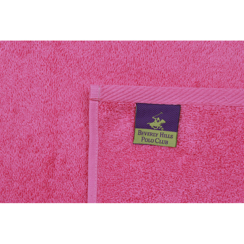 Ensemble de serviettes 100% coton 2 pièces Malika, Gris foncé / fuchsia