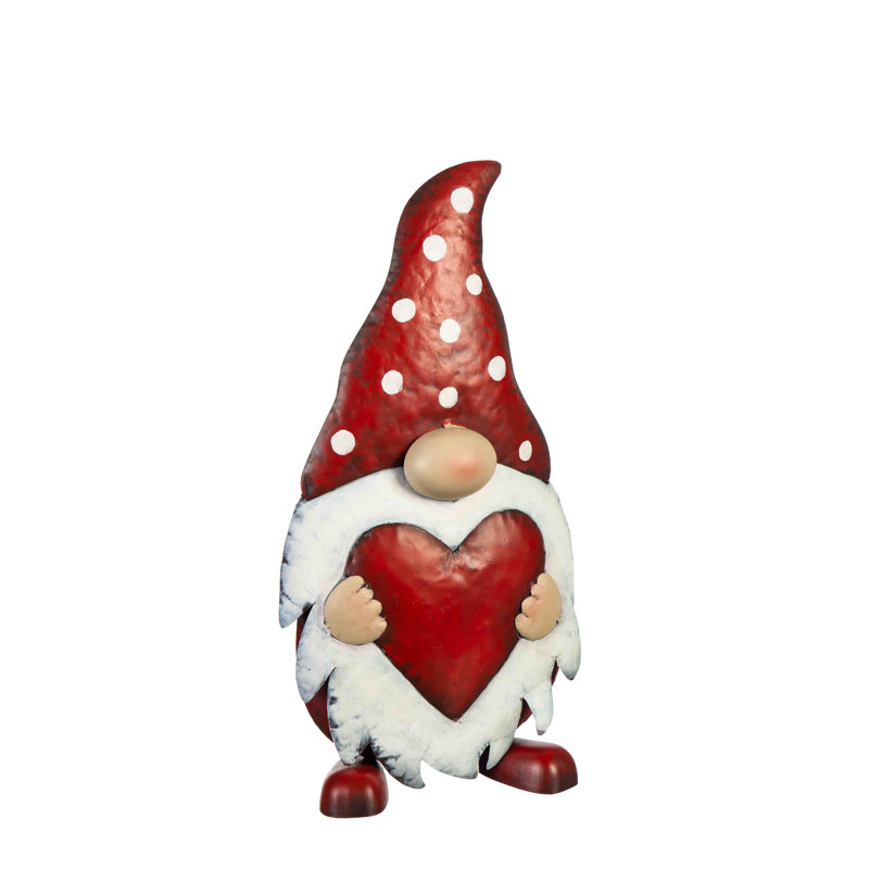 Statue de jardin gnome en métal Eal