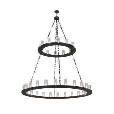 Lustre de roue de wagone unique 36 lumières Yearwood