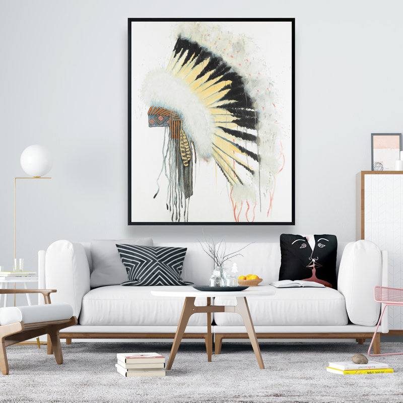 Amerindian Headdress | Miscellaneous Feathers Framed Canvas Decor