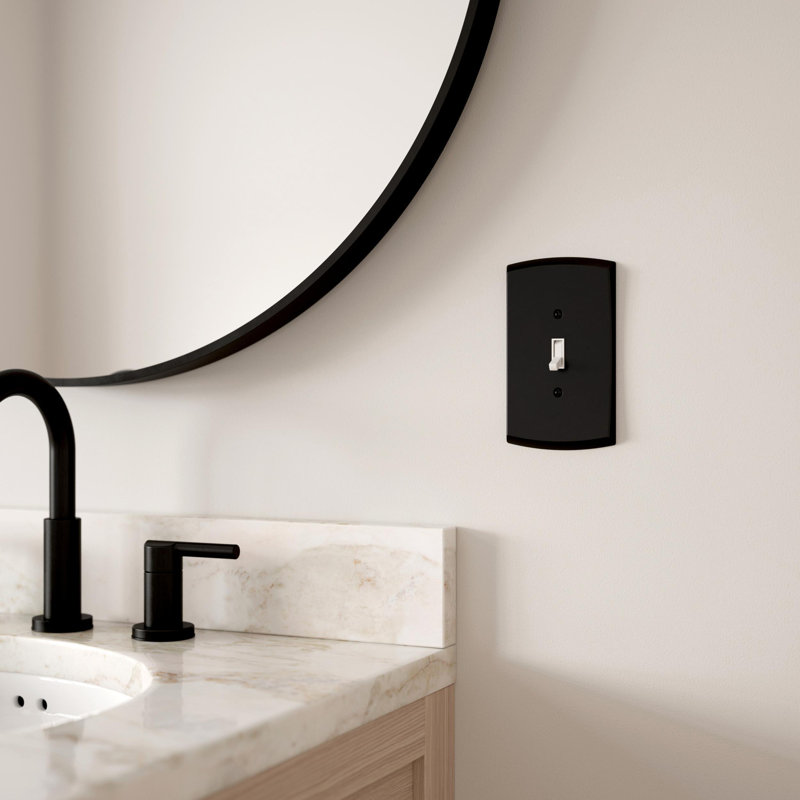 Franklin Brass Soft Arch 1-Gang Oversized Light Switch/Toggle Cover Wall Plate, Black