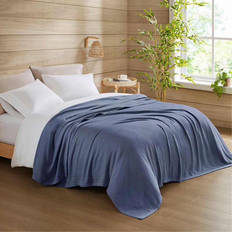 Couverture en rayonne 1 pièce, Couvre-lit double, Navy