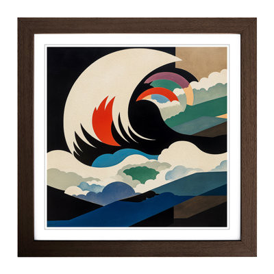 Japanese Wave Suprematism No.5 - Framed Print