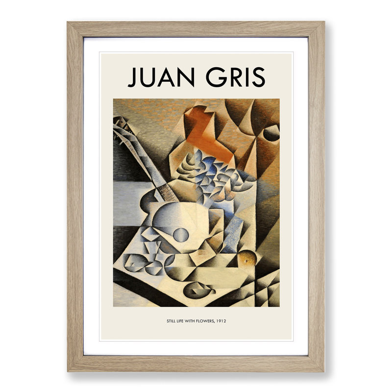 Still Life With Flowers by Juan Gris - Single Picture Frame Print, Oak Framed, 48cm H x 36cm W x 2cm D