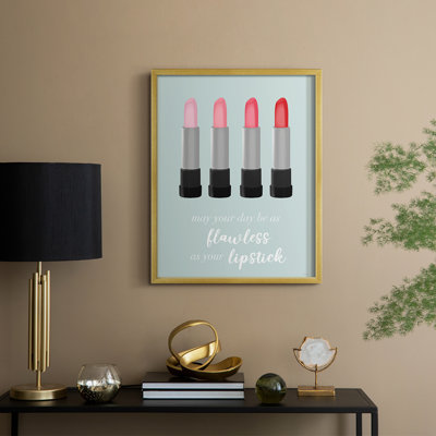 Flawless Lipstick Framed Print - Solid Wood