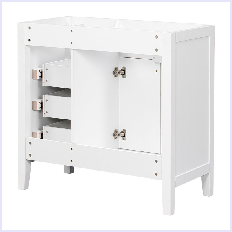 Meuble-lavabo moderne avec armoire et tiroirs, Blanc