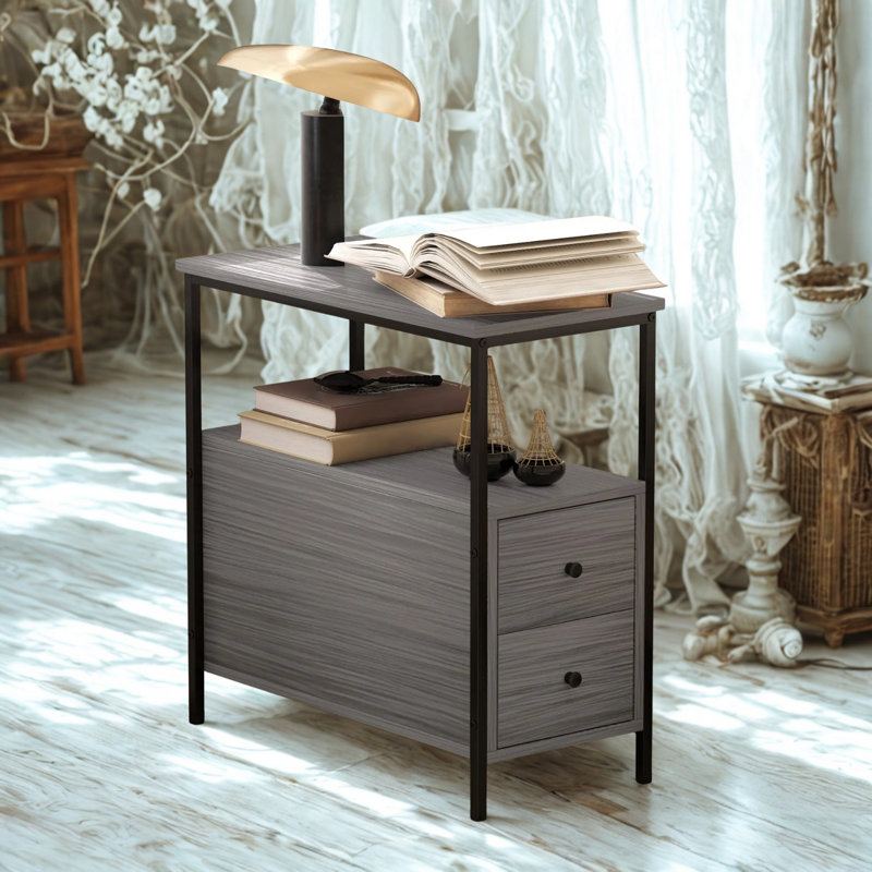 Taton Bedside Table, Grey