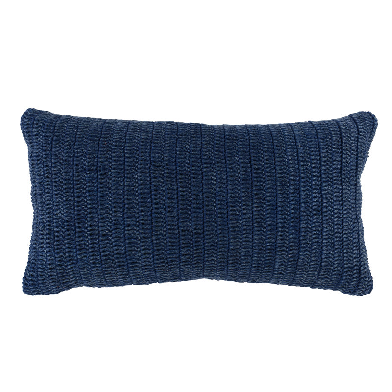 Marcie Square Pillow Cover & Insert, Rectangle 14"H x 26"W, Blue