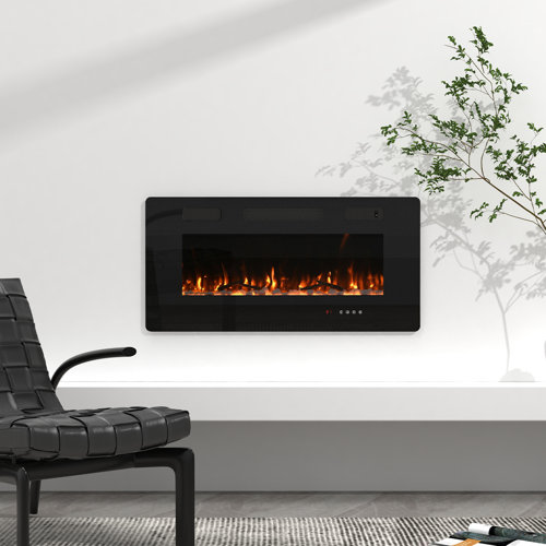 Latitude Run® Adriean Wall Mounted Electric Fireplace & Reviews | Wayfair