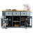 53Inch Large Kitchen Island With Drop Leaf,Power Outlet,Door Internal Storage Rack,Rolling Kitchen Cart On 5 Wheels With 5 Open Side Racks For Kitchen,Dining Room,Grey Blue(Not Include Bar Stools)-495976064