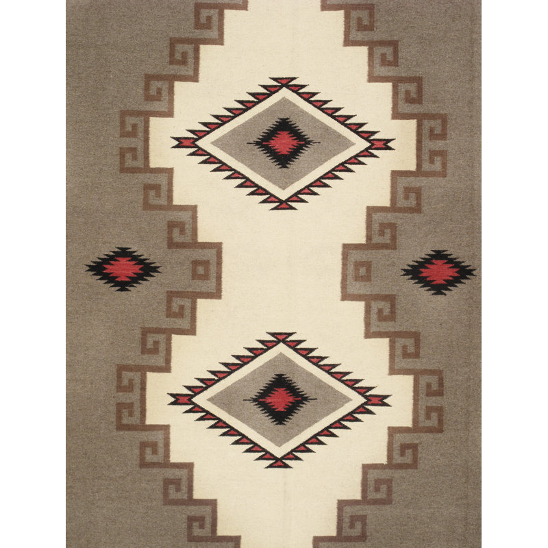 Tapis en laine tissé à plat rectangulaire Tuscany