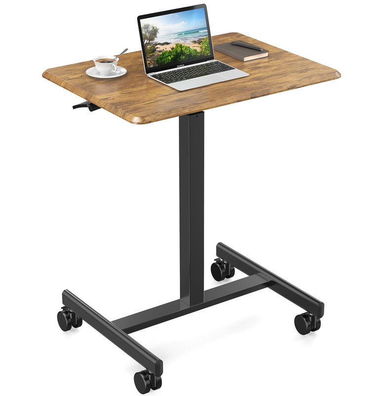 Sweetcrispy Small Mobile Rolling Standing Desk Rolling Desk Laptop Computer Cart for Home