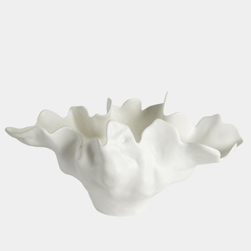 Meteor Bowl-Ivory, 7" H x 8" W x 13" D