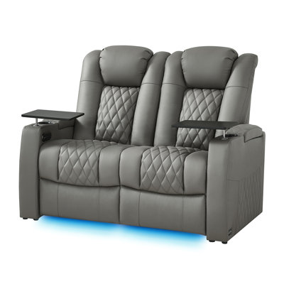 Ivy Bronx Leather Home Theater Seating, Game Seats Movie Theater