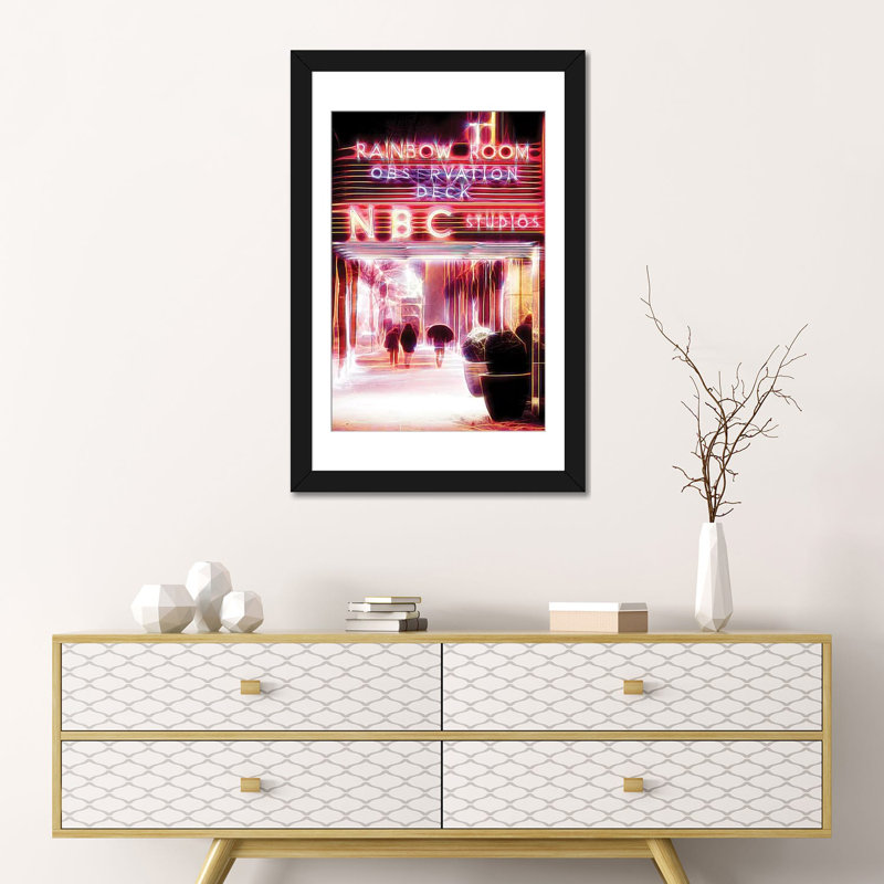 «Rainbow Room», impression sur toile, Papier d'art encadré noir, Blanc, H 24 po x l 16 po x P 1 po