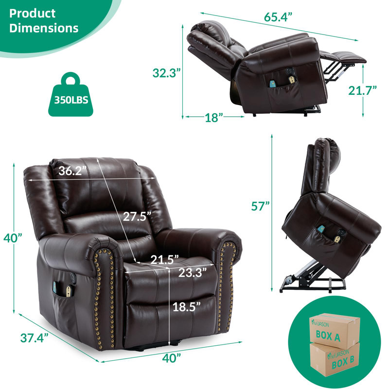 Fauteuil inclinable Baugus, Brun (Leathaire)