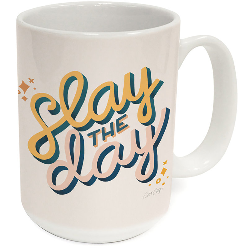 Highland Home Slay The Day 15 oz. Tasse décorative en céramique