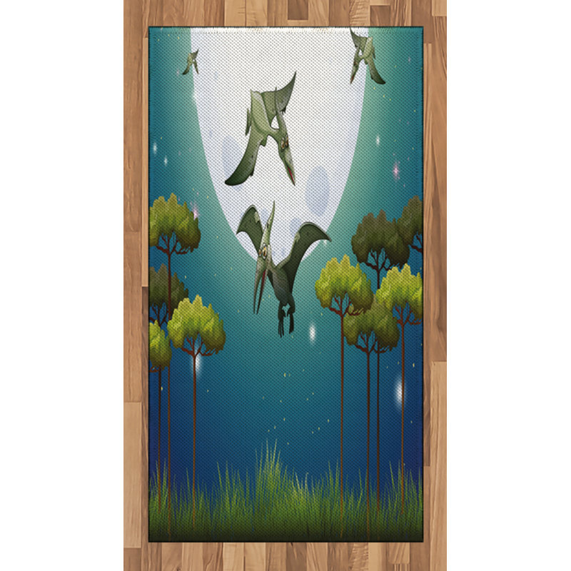 Dinosaur High Density Long Fiber Poly Threads Decorative Area Rug Carpet, Rectangle 2'7" x 5'
