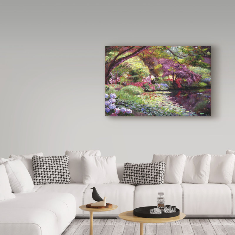 « water lily lake » par acrylique, reproduction d’art sur toile tendue, H 16 po x l 24 po x P 2 po