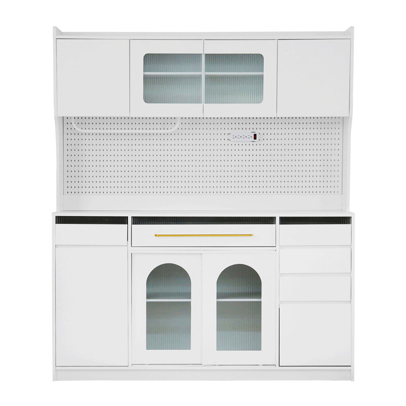 Buffet de cuisine, armoire de rangement autoportante avec tiroirs et tablettes réglables, armoire de rangement, armoire d'appoint moderne pour la maison