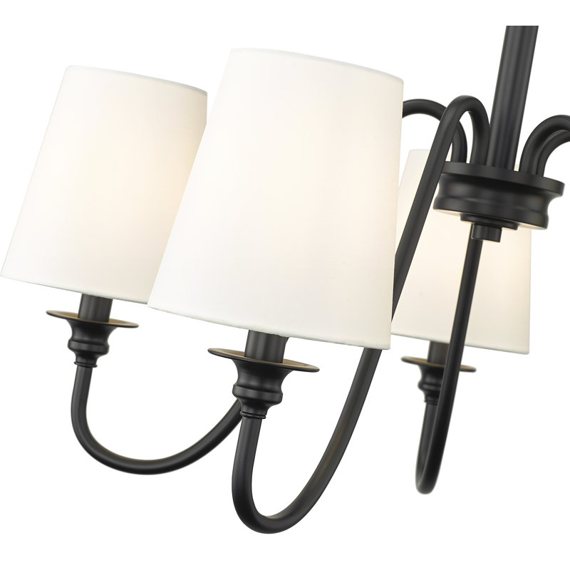 Sujal 5 - Light Steel Dimmable Classic / Traditional Chandelier, Matte Black