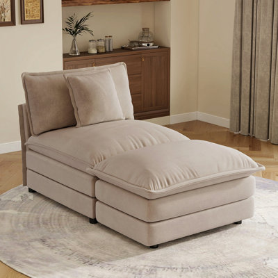 Canapé modulaire sans accoudoirs 1 place et repose-pieds Allure