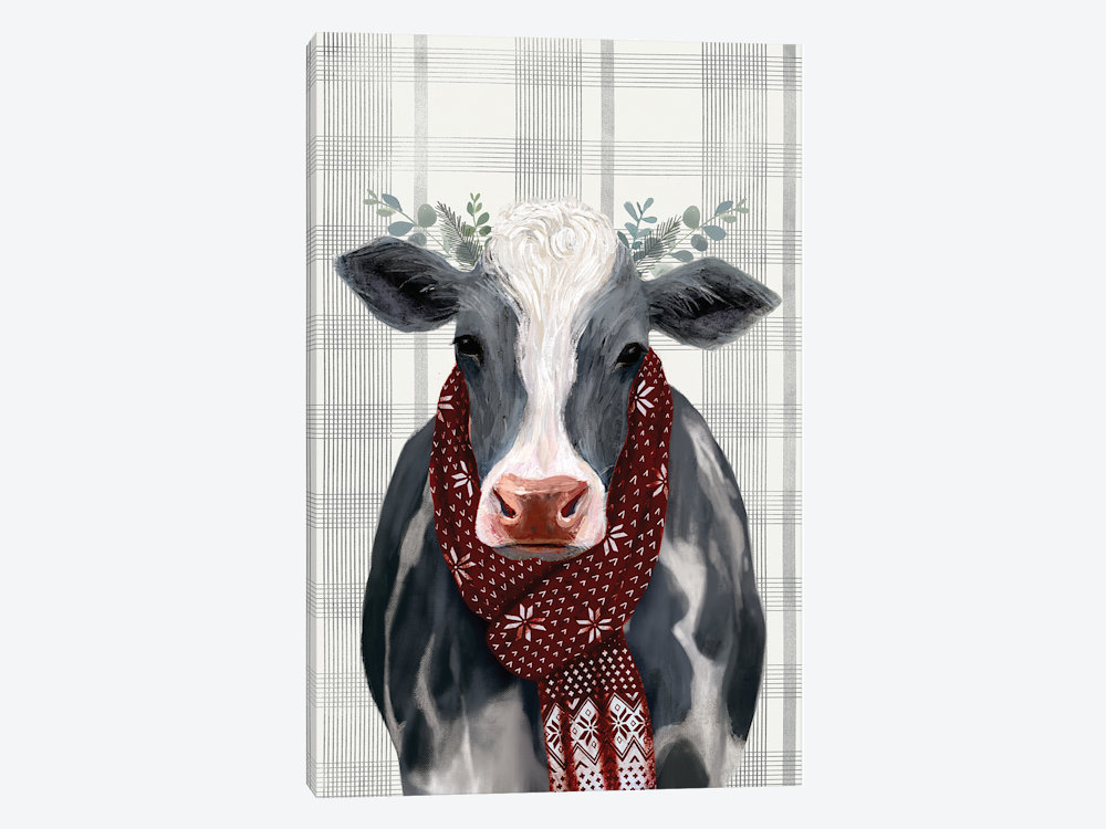 Leinwandbild Yuletide Cow II von Victoria Borges