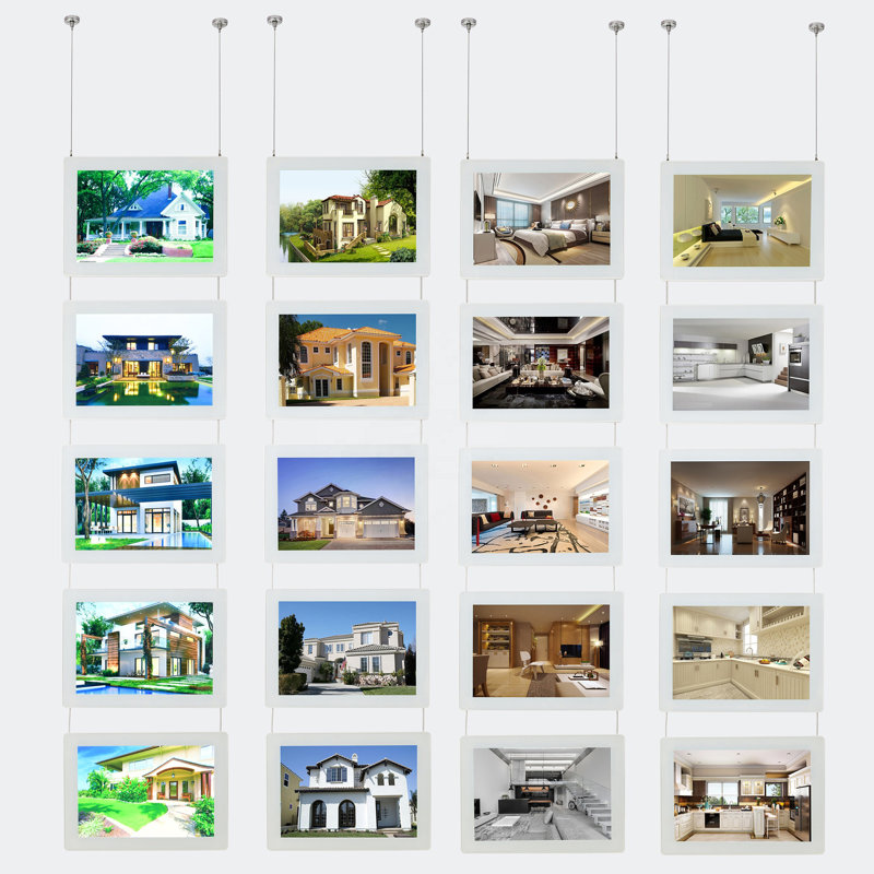 5 Pack LED Backlit Window Display Picture Frame, Ceiling Wall Mount, Landscap Horizontal