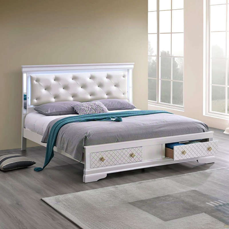 Grand lit (matelas non inclus)