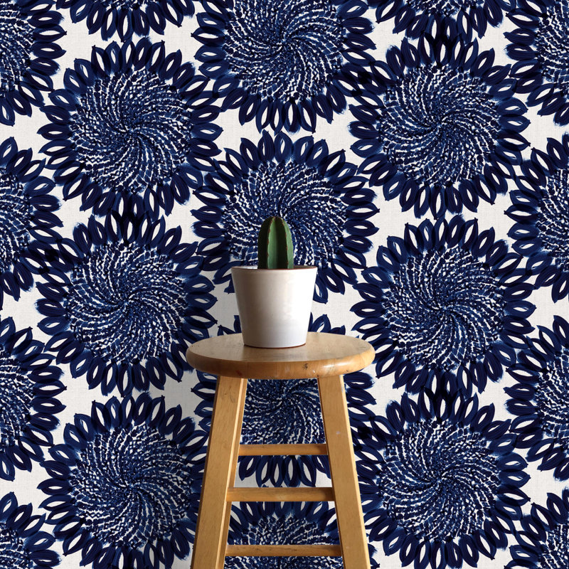 Panneau de papier peint adhésif lisse L 10 pi x l 24 po Jeily, Indigo