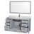 Sheffield 60" Freestanding Single Bathroom Vanity with Marble Top with 58" Mirror-97648028-115621759