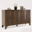 Buffet de style Mid-Century à cannelures, rangement de 55 po avec portes - brun noyer