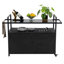 Rolling Rattan Beverage Bar Counter Table W/Glass Top For Porch Backyard Garden Poolside Party-536841663