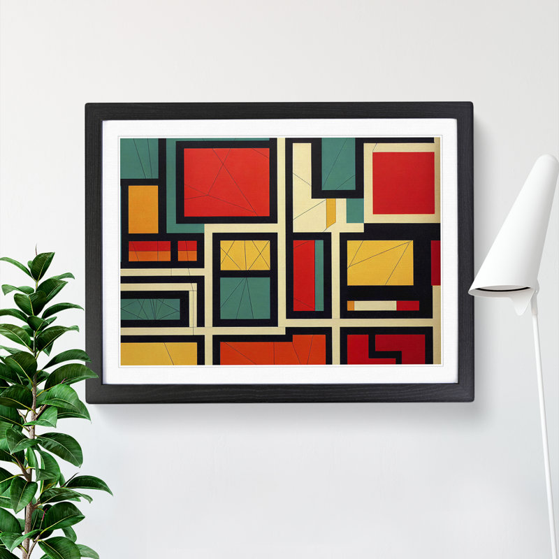 Classic Bauhaus Vol.2 Abstract - Framed Print, Black Framed, 46cm H x 64cm W x 2cm D