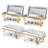 4 Pack 9 qt Stainless Steel Chafing Dishes with Full Size Pans & Foldable Frames