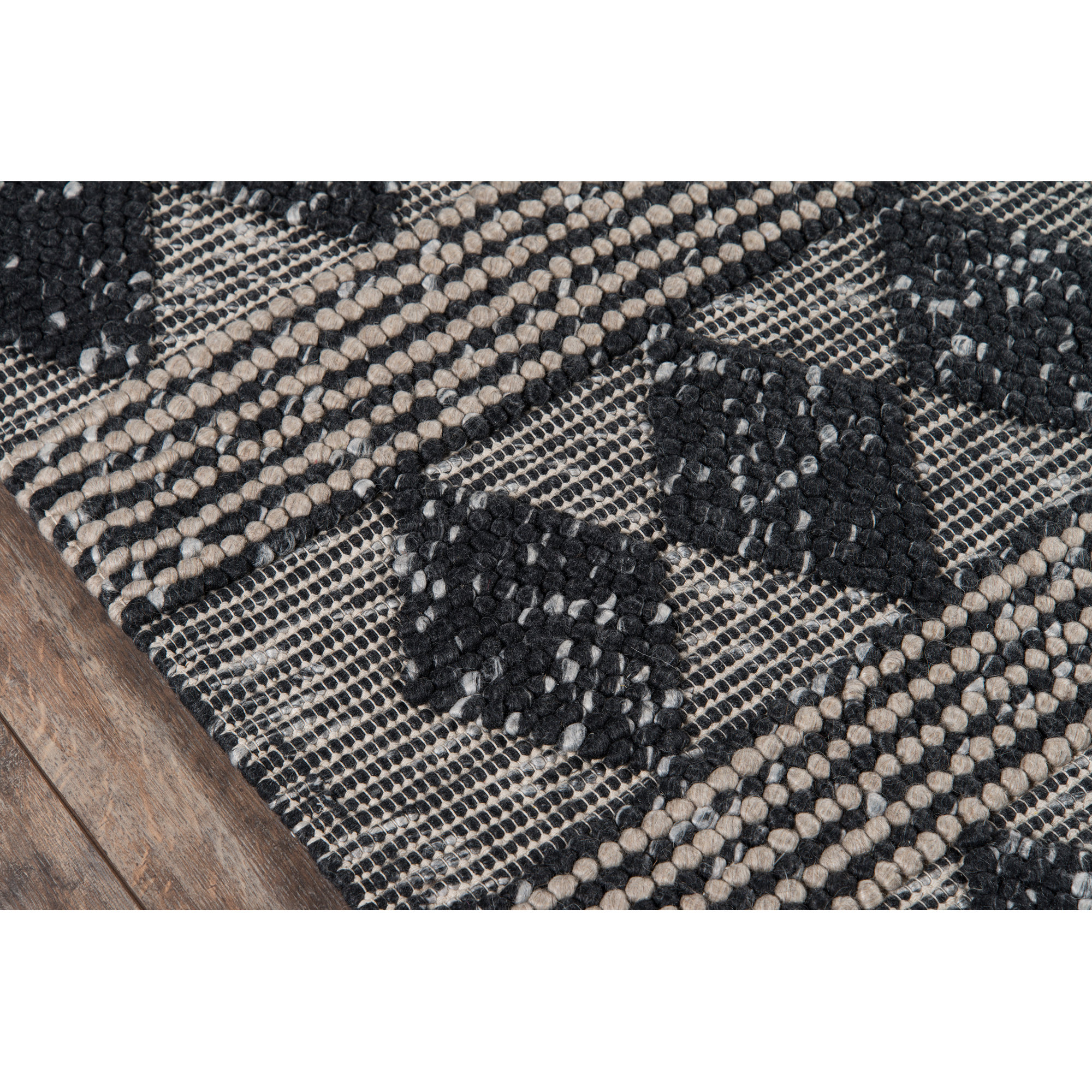 Altie Handmade Charcoal/Beige Rug, Rectangle 3' x 5'