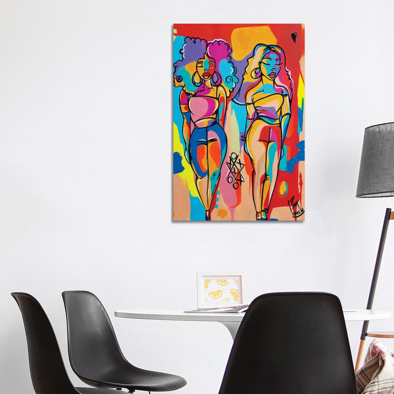 Carolina par Pinklomein - peinture sur toile tendue, H 40 po x l 26 po x P 1,5 po