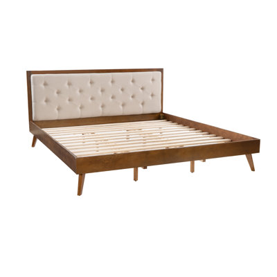 Mathiatis Mid Century Modern Tufted Platform Bed