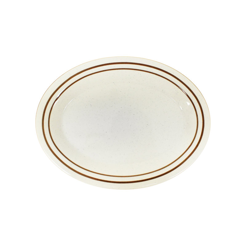 Plateau en mélamine ovale Colbin, H 0,71 po x l 11,5 po x P 8,03 po