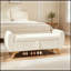Banc rembourré en velours côtelé avec rangement rabattable-574134387