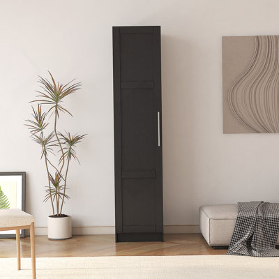 Armoire de rangement murale empilable, P 15,75 po x l 15,75 po x H 70,87 po, noire
