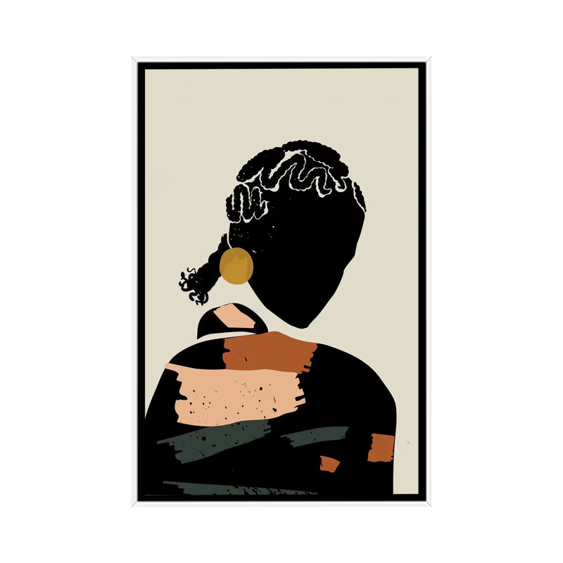 Poils noirs - Impression sur toile, Pas de tapis, H 26 po x l 40 po x 1,5 po, Toile blanche encadrée